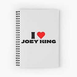I Love Joey King Black Spiral Notebook