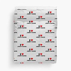 I Love Joey King Black Font Duvet Cover