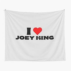 I Love Joey King Black Font Tapestry