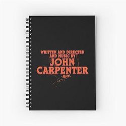John Carpenter Written and Directed By, Retro Horror, Halloween Spiral Notebook