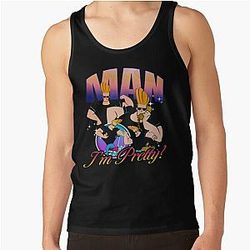Vintage Johnny Bravo Tee 90s Cartoon Bootleg Shirt Design Tank Top