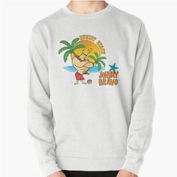Johnny Bravo Tropical themed concept style Colorful modern cartoon character All over seamless extended pattern Pullover Sweatshirt