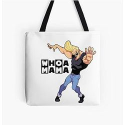 Johnny Bravo Caricatura Red 90s Anime Tote Bag