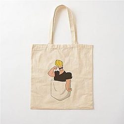 Johnny Bravo Pocket Cotton Tote Bag