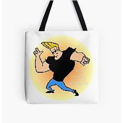 Johnny Bravo 8-bit All Over Print Tote Bag