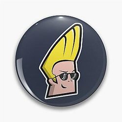 Johnny Bravo face birthday party gift pin