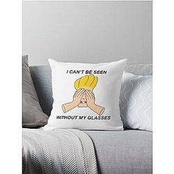Johnny Bravo I cant be seen without my glasses throw pillow