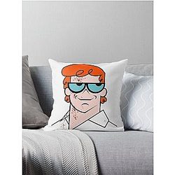 Dexter's Laboratory vs Johnny Bravo Throw Pillow
