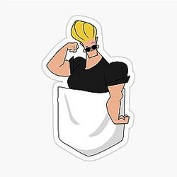 Johnny Bravo in Pocket Sticker