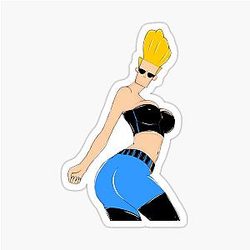 sexy in black Johnny Bravo sticker