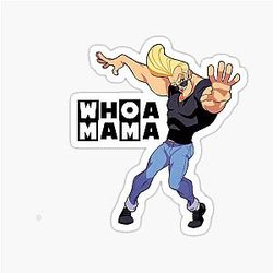 Johnny Bravo Cartoon Network 90s anime Mama Sticker