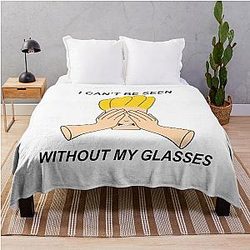 Johnny Bravo I Cant be seen without my glasses throw blanket