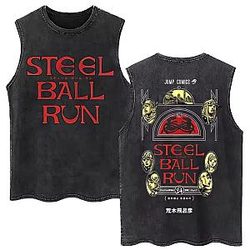 Steel Ball Run Volume 24 PTTT1008 Washed  JoJo's Bizarre Adventure Tank Tops