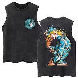 Diego Brando Scary Monsters PTTT1008 Washed  JoJo's Bizarre Adventure Tank Tops