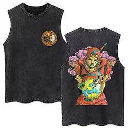 Steel Ball Run Spin Master PTTT1008 Washed  JoJo's Bizarre Adventure Tank Tops