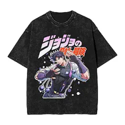 Jojos Bizarre Washed T Shirt Merch Harajuku