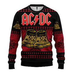 AC/DC Red Ugly Christmas Sweater Perfect Holiday Gift Idea
