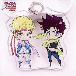 Jojo's Bizarre Adventure Keychain Joseph Joestar and Caesar Zeppeli