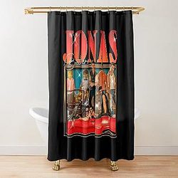 dark green background <<Jonas Brothers Band,JonasBrothers,Jonas Brothers Band,JonasBrothers,Jonas Brothers Band,JonasBrothers,Jonas Brothers Band,JonasBrothers>> Shower Curtain