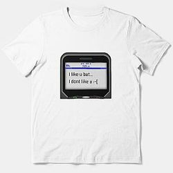 I like u but i dont like u :-[ SOS Jonas Brothers text Essential T-Shirt