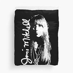Joni Mitchell Folk Musician Duvet Cover
