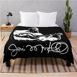 Vintage Joni Mitchell 1968 Throw Blanket