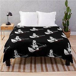 Joni Mitchell Illustration and Joni Mitchell Designs Throw Blanket