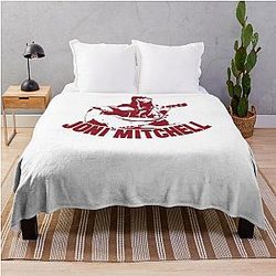 Joni Mitchell Red Throw Blanket