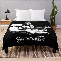 1968 Joni Mitchell Folk Throw Blanket