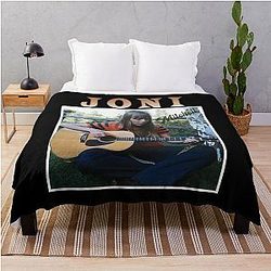 Joni Mitchell Retro Style Throw Blanket for Fans