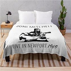 Joni Mitchell Live 1969 Throw Blanket
