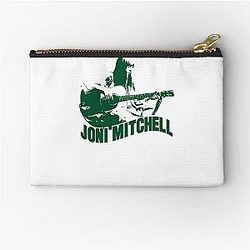 Joni Mitchell Canadian singer with green zipper pouch
