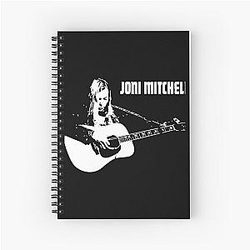 Joni Mitchell Illustration, Joni Mitchell Designs Art Music Spiral Notebook