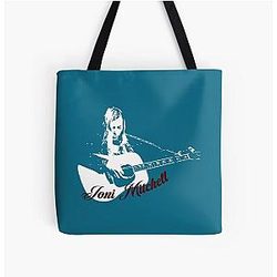 Joni Mitchell illustration and art, Joni Mitchell designs All Over Print Tote Bag