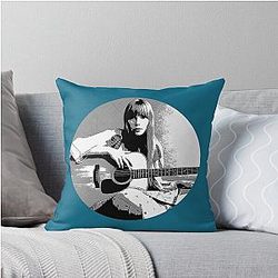 Joni Mitchell Canadian singer-songwriter throw pillow