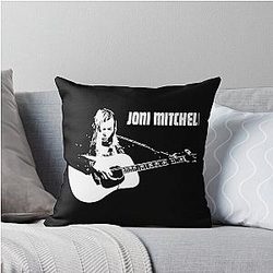 Joni Mitchell Illustration, Joni Mitchell Art Music Throw Pillow