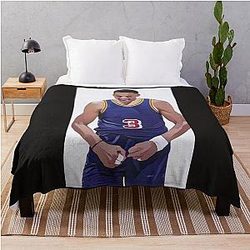 Jordan Poole 3 Jersey Throw Blanket