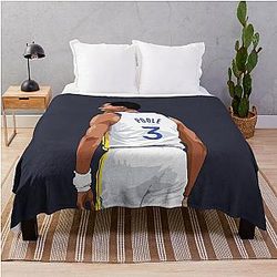 Jordan Poole Scream Above Waist White Throw Blanket