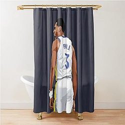 Jordan Poole Scream Above White Shower Curtain