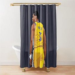 Jordan Poole Scream Above Yellow Shower Curtain