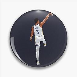 Jordan Poole Back Shot White Pin