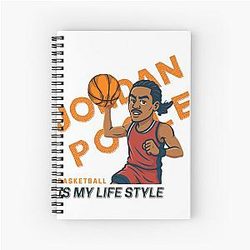 Jordan Poole Basketball is my lifestyle Cartoon Spiral Notebook