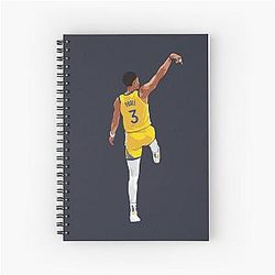 Jordan Poole Back Shot Yellow Spiral Notebook
