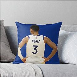 Jordan Poole Back Throw Pillow