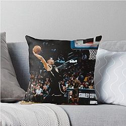 Jordan Poole Dunk Throw Pillow