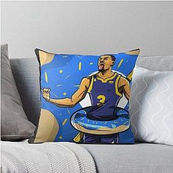 Jordan Poole Jersey Throw Pillow