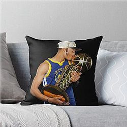 Jordan Poole Kiss Champions Cup Throw Pillow