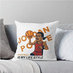 Jordan Poole Basketball My Lifestyle Cartoon Throw Pillow