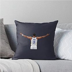 Jordan Poole White Throw Pillow