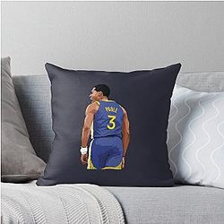 Jordan Poole Scream Above Blue Throw Pillow